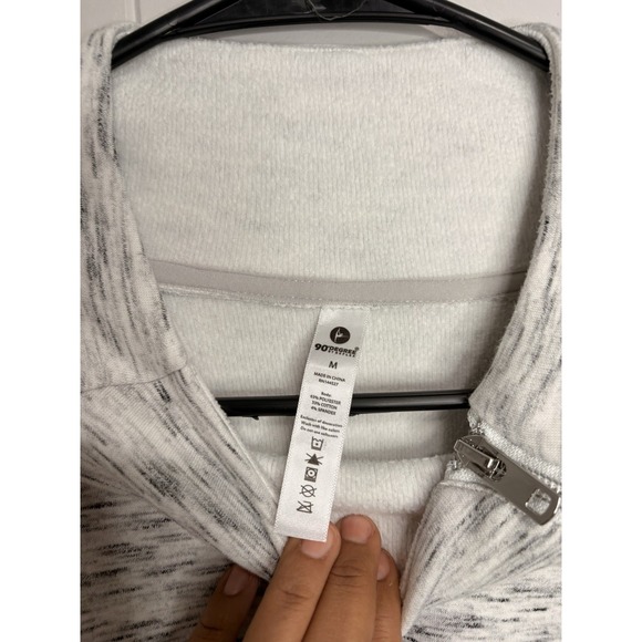 90 Degree by Reflex womens size Small heather gray asymmetrical fleece sweater - Picture 3 of 3